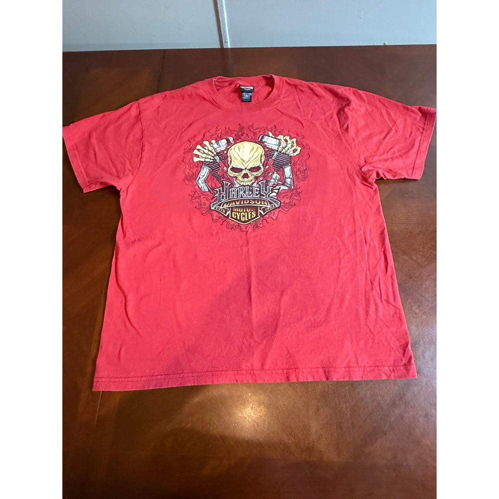 Harley-Davidson XL Red Skull Piston Mile High Denver Colorado Graphic T-Shirt